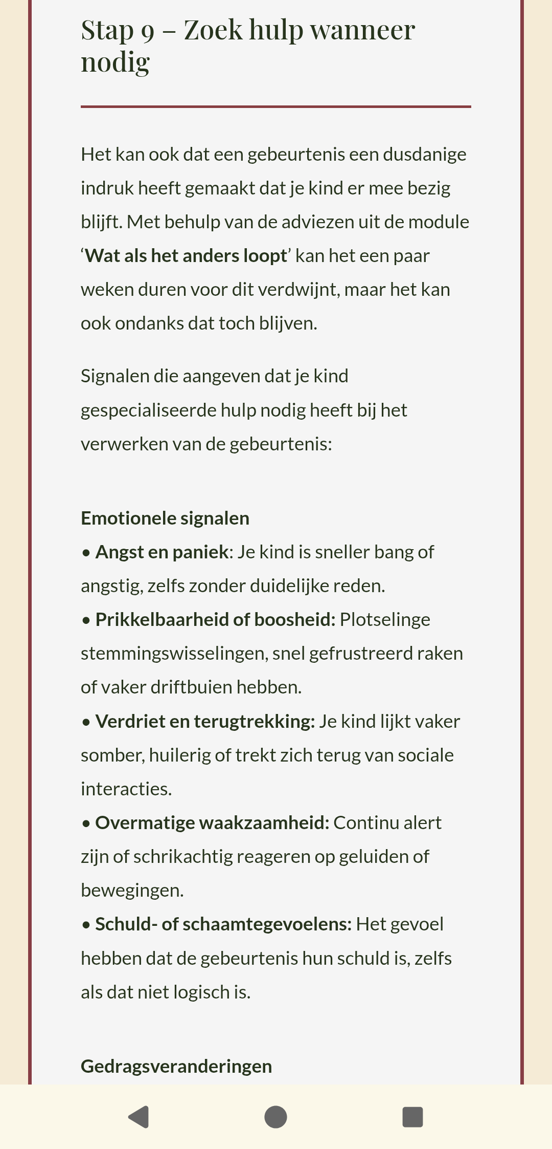 Screenshot nazorg mobiel